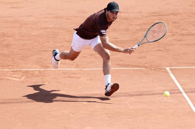 Luciano Darderi, Italy, during sunday s men s singles final at the Nordea Open tennis tournament in Bastad, Sweden on july 20, 2025. BASTAD SWEDEN x9200x