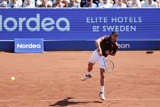 Luciano Darderi, Italy, during sunday s men s singles final at the Nordea Open tennis tournament in Bastad, Sweden on july 20, 2025. BASTAD SWEDEN x9200x