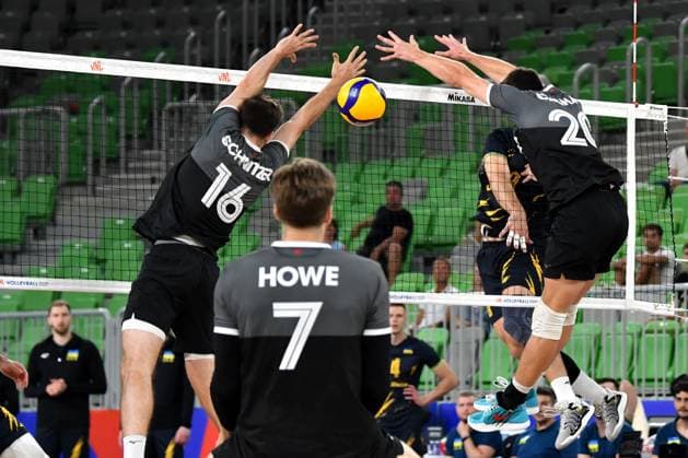 Ljubljana, Slovenia, 20th July 2024: Jordan Schnitzer of Canada in action during the IVNL Volleyball Nations League, Week 3 match, between Ukraine and Canada at Arena Stozice, Ljubljana, Slovenia. (Natasa Kupljenik SPP) Copyright: xNatasaxKupljenikx xSPPx SPP_1024458