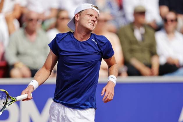 Jesper de Jong, Netherlands, during sunday s men s singles final at the Nordea Open tennis tournament in Bastad, Sweden on july 20, 2025. BASTAD SWEDEN x9200x