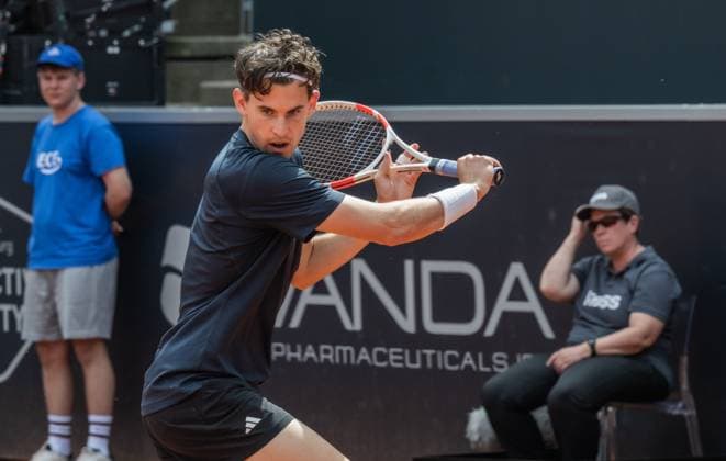 MSC Hamburg Ladies Open Tennis am Rothenbaum Hamburg 20..07.2025, Tennisstadion am Rothenbaum , Hamburg im Bild: MSC Hamburg Ladies Open Tennis am Rothenbaum Hamburg Domenic Thiem. AUT vs. Thommy Haas GER Â