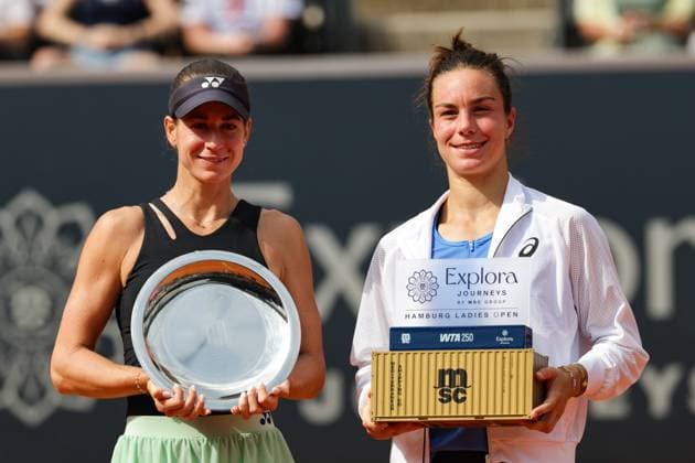GER, Hamburg, xFSx, ATP250 Frauen-Tennistunier , MSC Hamburg Ladies Open 2025 , Finale ,20.07.2025 v.l. Anna Bondar (HUN) und Lois Boisson (FRA) Copyright: HMBxMedia FernandoxSoares