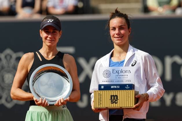 GER, Hamburg, xFSx, ATP250 Frauen-Tennistunier , MSC Hamburg Ladies Open 2025 , Finale ,20.07.2025 v.l. Anna Bondar (HUN) und Lois Boisson (FRA) Copyright: HMBxMedia FernandoxSoares