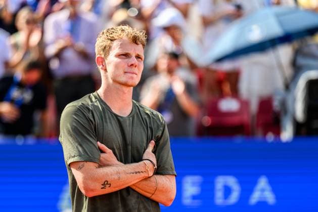 250720 Jesper de Jong of Netherlands looks dejected after the singel final tennis match during day 8 on July 20, 2025 in Bastad. Photo: Mathilda Schuler BILDBYRAN kod MA MA0849 tennis ATP, Tennis Herren 250 nordea open bbeng depp Copyright: MATHILDAxSCHULER BB250720MA087