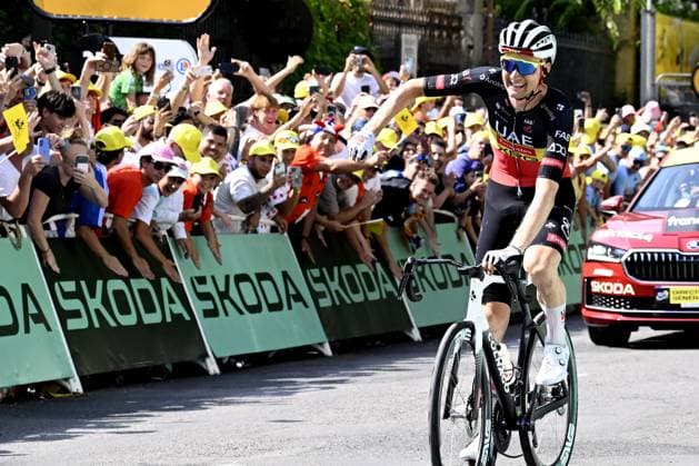 Belgian Tim Wellens of UAE Team Emirates and pictured winning the stage 15 of the 2025 Tour de France cycling race, from Muret to Carcasonne (169 km), on Sunday 20 July 2025 in France. The 112th edition of the Tour de France starts on Saturday 5 July in Lille, France, and will finish in Paris, France on the 27th of July. JASPERxJACOBS  x129659243x
