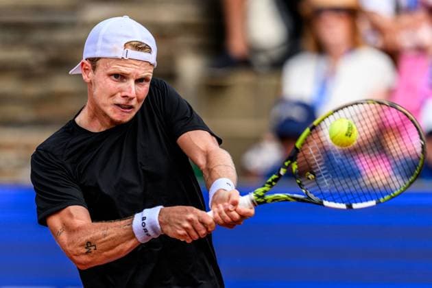 250720 Jesper de Jong of Netherlands competes in the singel final tennis match during day 8 on July 20, 2025 in Bastad. Photo: Mathilda Schuler BILDBYRAN kod MA MA0849 tennis ATP, Tennis Herren 250 nordea open bbeng Copyright: MATHILDAxSCHULER BB250720MA100