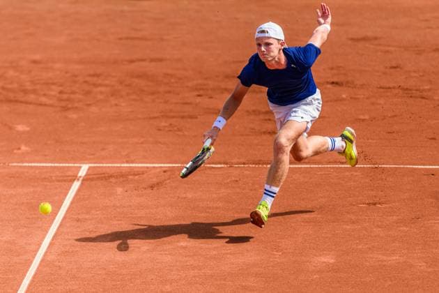 250720 Jesper de Jong of Netherlands competes in the singel final tennis match during day 8 on July 20, 2025 in Bastad. Photo: Mathilda Schuler BILDBYRAN kod MA MA0849 tennis ATP, Tennis Herren 250 nordea open bbeng Copyright: MATHILDAxSCHULER BB250720MA112