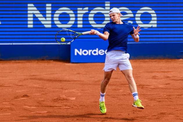 250720 Jesper de Jong of Netherlands competes in the singel final tennis match during day 8 on July 20, 2025 in Bastad. Photo: Mathilda Schuler BILDBYRAN kod MA MA0849 tennis ATP, Tennis Herren 250 nordea open bbeng Copyright: MATHILDAxSCHULER BB250720MA113