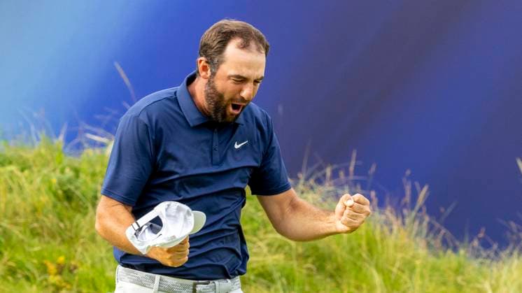PORTRUSH, NORDIRLAND 20250720 Scottie Scheffler, USA, vann The Open pa Royal Portrush Golf Club pa söndagen. PORTRUSH STORBRITANNIEN x40750x