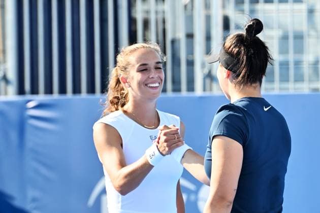 The Hopman Cup 2025 Lucia Bronzetti of Italy and Bianca Andreescu of Canada participate in the Finals of the Hopman Cup in Bari, Italy, on July 20, 2025. Bari Italy  Copyright: xAndreaxRositox originalFilename:rosito-notitle250720_npHbt.jpg