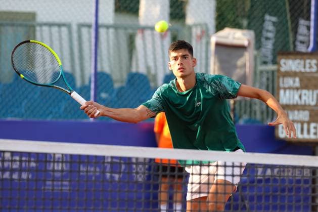 Craotia, Umag, 200725. 35th Plava Laguna Croatia Open Umag. Qualifiers for the main tennis tournament, Luka Mikrut - Alvaro Guillen Meza. Photo: Goran Sebelic CROPIX Copyright: xxGoranxSebelicx xCROPIXx mikrut_meza04-200725