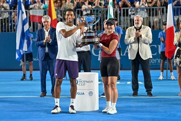 TENNIS - Internazionali di Tennis - Hopman Cup Bianca Andreescu and Felix Auger-Aliassime of Canada during the Finals of Hopman Cup at Bari Fiera del Levante on July 20, 2025 in Bari, Italy Bari Italy  Copyright: xIPAxSport ABACAx