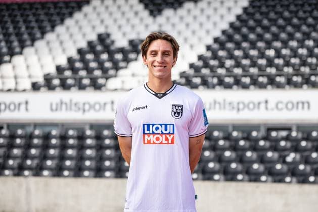 SSV Ulm 1846 Fußball; 3. Liga, Porträttermin 2025 2026 23 Max Brandt; SSV Ulm 1846 Fußball; 3. Liga, Porträttermin 2025 2026 Foto: Lucca Fundel Ulm Donaustadion Ulm Baden-Württemberg Deutschland