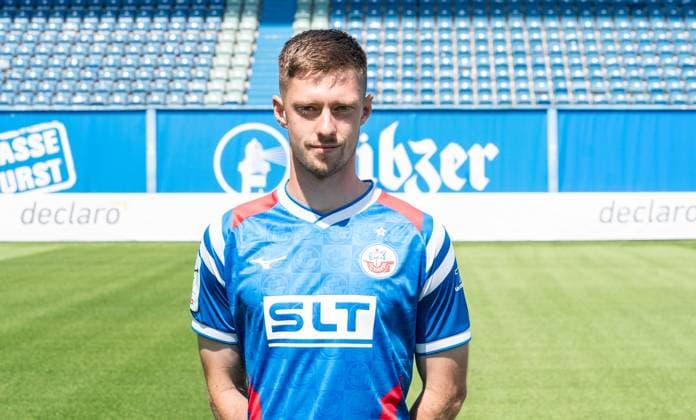 Jonas Dirkner, FC Hansa Rostock, 3. Liga, Fußball, Portraittermin 2025 2026 Jonas Dirkner (FC Hansa Rostock) beim Potraitfototermin im Ostseestadion. Rostock Ostseestadion Mecklenburg-Vorpommern Deutschland