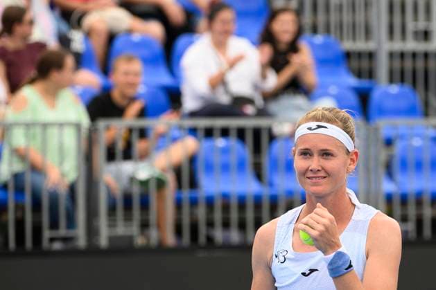 Czech tennis player Marie Bouzkova playes against Xinyu Gao of China at the WTA, Tennis Damen Livesport Prague Open 2025 on the courts of TK Sparta Prague, in Prague, Czech Republic, on July 21, 2025. (CTKxPhoto MichalxKamaryt) CTKPhotoP2025072102753  CTKPhotoP2025072102753