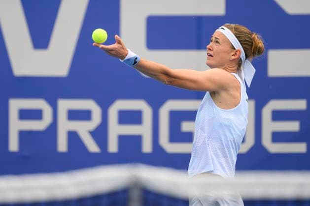 Czech tennis player Marie Bouzkova playes against Xinyu Gao of China at the WTA, Tennis Damen Livesport Prague Open 2025 on the courts of TK Sparta Prague, in Prague, Czech Republic, on July 21, 2025. (CTKxPhoto MichalxKamaryt) CTKPhotoP2025072102898  CTKPhotoP2025072102898