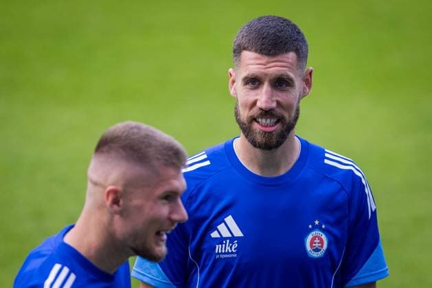 SLOVAN BRATISLAVA - ZRINJSKI MOSTAR Kenan Bajric of Slovan during team training ahead of second qualifying round of UEFA Champions League football match between SK Slovan Bratislava and HSK Zrinjski Mostar. Bratislava, Slovakia, July 21, 2025. Copyright: xx 080A4322