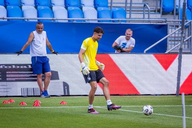 SLOVAN BRATISLAVA - ZRINJSKI MOSTAR Dominik Takac of Slovan during team training ahead of second qualifying round of UEFA Champions League football match between SK Slovan Bratislava and HSK Zrinjski Mostar. Bratislava, Slovakia, July 21, 2025. Copyright: xx 080A4590