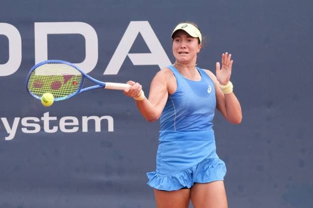 Lola Radivojevic in action against Kaitlin Quevedo during the 36th Palermo Ladies Open at Country Time Club during 36Â° Palermo Ladies Open, International Tennis match in Palermo, Italy, July 21 2025  Copyright: xFedericoxSerra IPAxSportx xipa-agency.netx xx IPA_60700101 IPA_Agency_IPA60700101