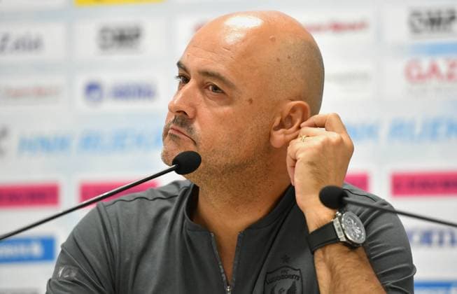 Rijeka, Croatia, 210725. Rujevica Stadium On Tuesday, July 22, Rijeka s football players welcome PFC Ludogorets in the first match of the 2nd round of Champions League qualification. The press conference, PK, Pressekonferenz of PFC Ludogorets was held in the Orlando Rivetti press center, the match was announced by coach Rui Melo and player Pedro Naressi. Photo: Damir Skomrlj CROPIX Copyright: xxDamirxSkomrljx konferencija_ludogorets11-210725
