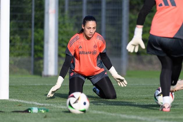 Munich, Germany, July 21st 2025: Goalkepper Maria Luisa Grohs (1 FC Bayern Munich) during Training at FC Bayern Campus, Munich, Germany. (Sven Beyrich SPP) Copyright: xSvenxBeyrich SPPx spp-en-SvBe-20250721-ND5_1521