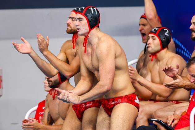 Jason O™Donnell of Canada Brazil v Canada, Water polo, Wasserball Singapore 2025 World Aquatics Championships, OCBC Aquatic Centre, July 22, 2025, Singapore, Singapore.