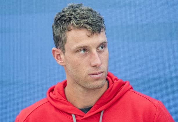 21.07.2025, Sportpark, Kitzbühel, AUT, ATP, Tennis Herren Tour, Generali Open Kitzbühel 2025, Pressekonferenz, im Bild Filip Misolic (AUT) Filip Misolic of Austria during a press conference, PK, Pressekonferenz of Austrian Tennis Federation ÖTV at the 2025 Generali Open Kitzbühel of the ATP Tour at the Sportpark in Kitzbühel, Austria on 2025 07 21. Expa Kitzbühel