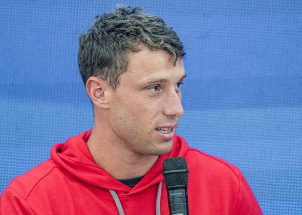 21.07.2025, Sportpark, Kitzbühel, AUT, ATP, Tennis Herren Tour, Generali Open Kitzbühel 2025, Pressekonferenz, im Bild Filip Misolic (AUT) Filip Misolic of Austria during a press conference, PK, Pressekonferenz of Austrian Tennis Federation ÖTV at the 2025 Generali Open Kitzbühel of the ATP Tour at the Sportpark in Kitzbühel, Austria on 2025 07 21. Expa Kitzbühel