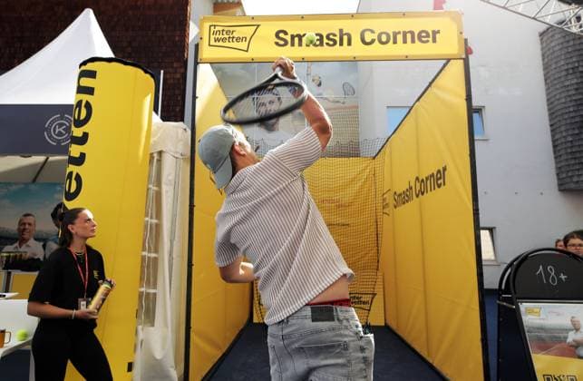 TENNIS - ATP, Tennis Herren Generali Open 2025 KITZBUEHEL,AUSTRIA,22.JUL.25 - TENNIS - ATP World Tour, Generali Open. Image shows the Interwetten Smash Corner.  GEPAxpictures xMatthiasxHauer