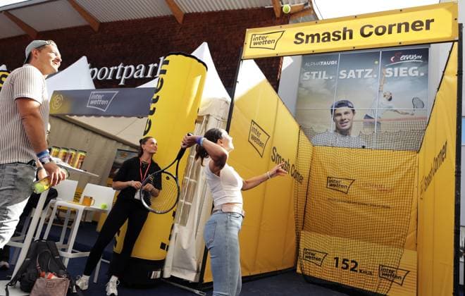 TENNIS - ATP, Tennis Herren Generali Open 2025 KITZBUEHEL,AUSTRIA,22.JUL.25 - TENNIS - ATP World Tour, Generali Open. Image shows the Interwetten Smash Corner.  GEPAxpictures xMatthiasxHauer
