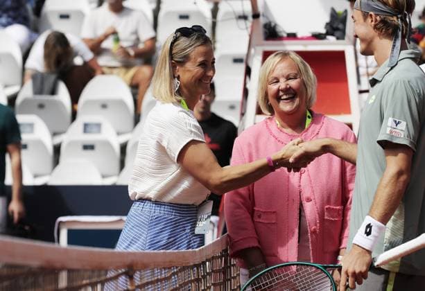 TENNIS - ATP, Tennis Herren Generali Open 2025 KITZBUEHEL,AUSTRIA,22.JUL.25 - TENNIS - ATP World Tour, Generali Open. Image shows Michaela Kirchgasser and Lukas Neumayer (AUT).  GEPAxpictures xMatthiasxHauer