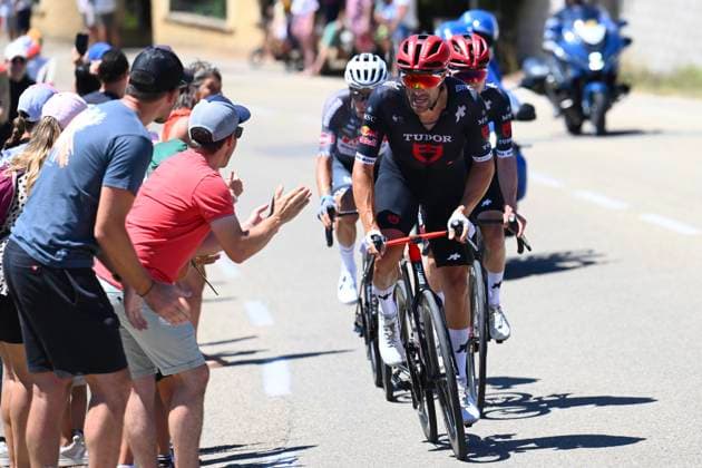 Tour de France 2025 Stage 16 MONT-VENTOUX, FRANCE - JULY 22 : Haller Marco (AUT) of Tudor Pro Cycling Team, Hirschi Marc (SUI) of Tudor Pro Cycling Team, Meurisse Xandro (BEL) of Alpecin - Deceuninck during stage 16 of the 112th edition of Tour de France an UCI World Tour 2.UWT cycling road race stage for Men Elite of 172 km with start in Montpellier and finish in Mont-Ventoux on July 22, 2025 in Mont-Ventoux, France, 22 07 2025 ( Motordriver Kenny Verfaillie - Mont-Ventoux France  Copyright: xVincentxKalutx