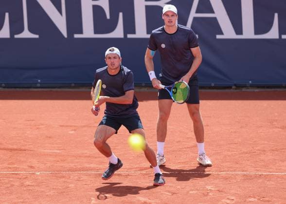 Jakob Schnaitter (umgedrehte Kappe), Mark Wallner, Herren Doppel, Men s Doubles Tennis - Generali Open Kitzbuehel 2025 - ATP, Tennis Herren 250 - Kitzbuehler Tennis Club - Kitzbuehel - Tirol - Oesterreich - 22 July 2025. Jakob Schnaitter (umgedrehte Kappe), Mark Wallner Tennis - Generali Open Kitzbuehel 2025 - ATP 250 - Kitzbuehler Tennis Club - Kitzbuehel - Tirol - Oesterreich - 22 July 2025. Copyright: xJuergenxHasenkopfx