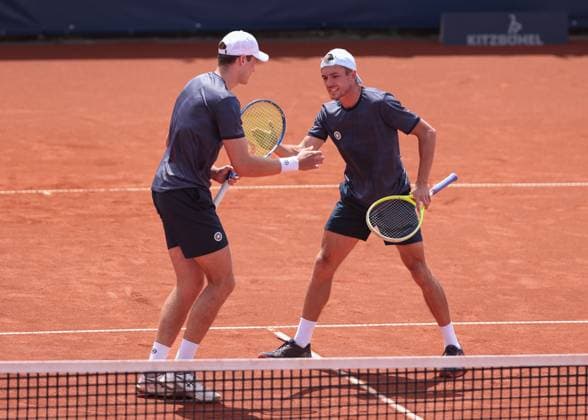 Jakob Schnaitter (umgedrehte Kappe), Mark Wallner, Herren Doppel, Men s Doubles Tennis - Generali Open Kitzbuehel 2025 - ATP, Tennis Herren 250 - Kitzbuehler Tennis Club - Kitzbuehel - Tirol - Oesterreich - 22 July 2025. Jakob Schnaitter (umgedrehte Kappe), Mark Wallner Tennis - Generali Open Kitzbuehel 2025 - ATP 250 - Kitzbuehler Tennis Club - Kitzbuehel - Tirol - Oesterreich - 22 July 2025. Copyright: xJuergenxHasenkopfx
