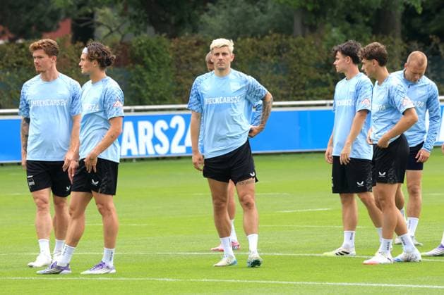 DEU, DFL, 2. FBL Hertha BSC, Training, 22.07.2025, Sportforum, Berlin, DEU, DFL, 2. FBL Hertha BSC, Training, im Bild Dawid Kownacki (Hertha BSC Berlin 9), Hertha-Spielerkreis DFL - regulations prohibit any use of Photographs as image sequences and or quasi-video