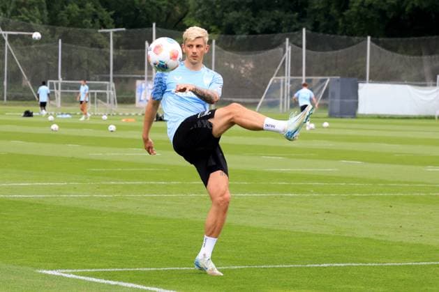 DEU, DFL, 2. FBL Hertha BSC, Training, 22.07.2025, Sportforum, Berlin, DEU, DFL, 2. FBL Hertha BSC, Training, im Bild Dawid Kownacki (Hertha BSC Berlin 9) DFL - regulations prohibit any use of Photographs as image sequences and or quasi-video