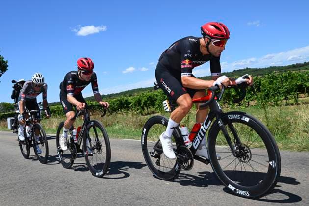 Tour de France 2025 Stage 16 MONT-VENTOUX, FRANCE - JULY 22 : Haller Marco (AUT) of Tudor Pro Cycling Team, Hirschi Marc (SUI) of Tudor Pro Cycling Team, Meurisse Xandro (BEL) of Alpecin - Deceuninck during stage 16 of the 112th edition of Tour de France an UCI World Tour 2.UWT cycling road race stage for Men Elite of 172 km with start in Montpellier and finish in Mont-Ventoux on July 22, 2025 in Mont-Ventoux, France, 22 07 2025 ( Motordriver Kenny Verfaillie - Mont-Ventoux France  Copyright: xVincentxKalutx