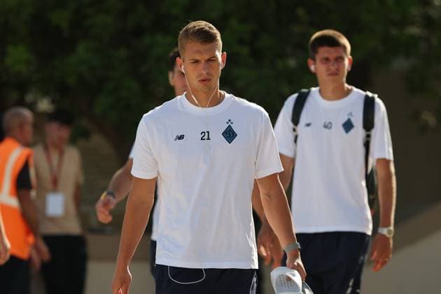 Vladyslav Supryaha of Dynamo Kyiv arrives at the match venue prior to the UEFA Champions League Second qualifying round, 1st leg soccer match between Hamrun Spartans FC and FC Dynamo Kyiv at the Tony Bezzina Stadium, in Paola, Malta, on 22 July 2025. UEFA Champions League - Hamrun Spartans FC v FC Dynamo Kyev