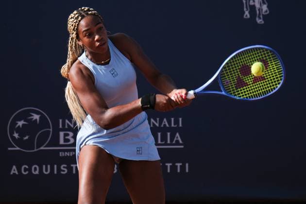 Tyra Caterina Grant in action against Tamara Zidansek during the 36th Palermo Ladies Open at Country Time Club during 36Â° Palermo Ladies Open, International Tennis match in Palermo, Italy, July 22 2025  Copyright: xFedericoxSerra IPAxSportx xipa-agency.netx xx IPA_60752932 IPA_Agency_IPA60752932
