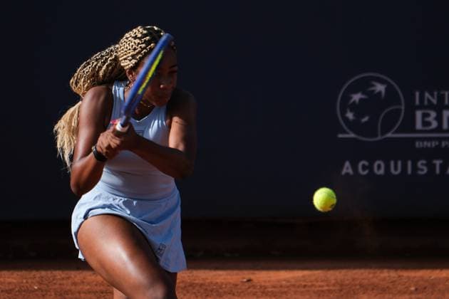 Tyra Caterina Grant in action against Tamara Zidansek during the 36th Palermo Ladies Open at Country Time Club during 36Â° Palermo Ladies Open, International Tennis match in Palermo, Italy, July 22 2025  Copyright: xFedericoxSerra IPAxSportx xipa-agency.netx xx IPA_60752964 IPA_Agency_IPA60752964