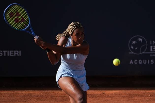 Tyra Caterina Grant in action against Tamara Zidansek during the 36th Palermo Ladies Open at Country Time Club during 36Â° Palermo Ladies Open, International Tennis match in Palermo, Italy, July 22 2025  Copyright: xFedericoxSerra IPAxSportx xipa-agency.netx xx IPA_60752971 IPA_Agency_IPA60752971