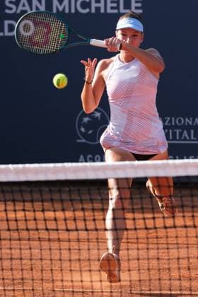 Darja Semenistaja in action against Julie Niemeyer during the 36th Palermo Ladies Open at Country Time Club during 36Â° Palermo Ladies Open, International Tennis match in Palermo, Italy, July 22 2025  Copyright: xFedericoxSerra IPAxSportx xipa-agency.netx xx IPA_60753273 IPA_Agency_IPA60753273