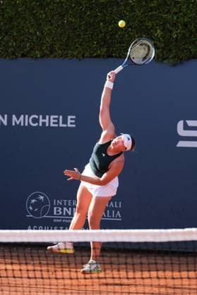 Julie Niemeyer in action against Darja Semenistaja during the 36th Palermo Ladies Open at Country Time Club during 36Â° Palermo Ladies Open, International Tennis match in Palermo, Italy, July 22 2025  Copyright: xFedericoxSerra IPAxSportx xipa-agency.netx xx IPA_60753287 IPA_Agency_IPA60753287