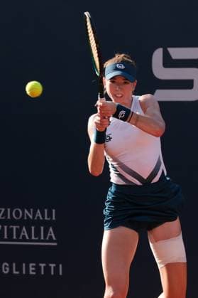 Simona Waltert in action against Miriam Bulgaru during the 36th Palermo Ladies Open at Country Time Club during 36Â° Palermo Ladies Open, International Tennis match in Palermo, Italy, July 22 2025  Copyright: xFedericoxSerra IPAxSportx xipa-agency.netx xx IPA_60753569 IPA_Agency_IPA60753569