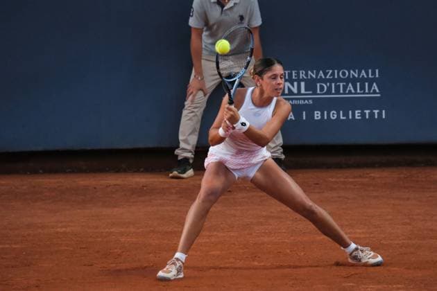 Giorgia Pedone in action against Oksana Selekhmeteva during the 36th Palermo Ladies Open at Country Time Club during 36Â° Palermo Ladies Open, International Tennis match in Palermo, Italy, July 22 2025  Copyright: xFedericoxSerra IPAxSportx xipa-agency.netx xx IPA_60763098 IPA_Agency_IPA60763098