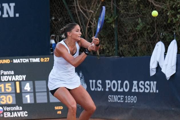 TENNIS - Internazionali di Tennis - 36° Palermo Ladies Open Panna Udvardy in action against Veronika Erjavec during the 36th Palermo Ladies Open at Country Time Club during 36Â° Palermo Ladies Open, International Tennis match in Palermo, Italy, July 22 2025 Palermo Italy  Copyright: xIPAxSport ABACAx