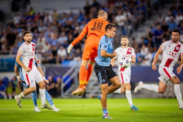SLOVAN BRATISLAVA - ZRINJSKI MOSTAR David Strelec of Slovan during second qualifying round of UEFA Champions League football match between SK Slovan Bratislava and HSK Zrinjski Mostar. Bratislava, Slovakia, July 22, 2025. Copyright: xx 080A6471