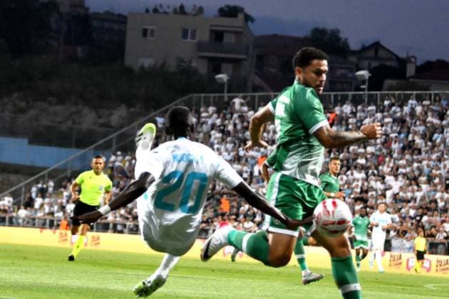 Rijeka, Croatia, July 22th 2025: Merveil Ndockyt of Rijeka (L) in action during the UEFA Champions League, Second qualifying round, 1st leg, match between Rijeka (Croatia) and Ludogorets (Bulgaria) at Stadium Rujevica, Rijeka, Croatia. (Natasa Kupljenik SPP) Copyright: xNatasaxKupljenikx xSPPx SPP_1027397