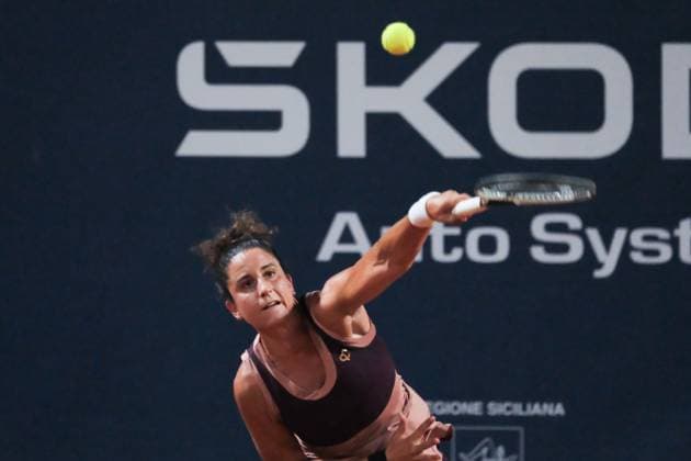 Angela Fita Boluda in action against Mayer Sherif during the 36th Palermo Ladies Open at Country Time Club during 36Â° Palermo Ladies Open, International Tennis match in Palermo, Italy, July 22 2025  Copyright: xFedericoxSerra IPAxSportx xipa-agency.netx xx IPA_60774533 IPA_Agency_IPA60774533