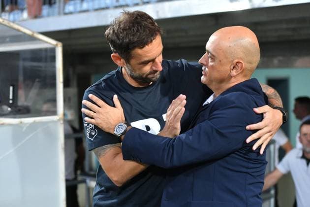 Rijeka, Croatia, 220725. Rujevica Stadium. Football match, 2nd round of UEFA Champions League qualifying, HNK Rijeka - PFC Ludogorets. In the photo: Radomir Djalovic, Rui Mota. Photo: Damir Skomrlj CROPIX Copyright: xxDamirxSkomrljx rijeka_ludogorets4-220725
